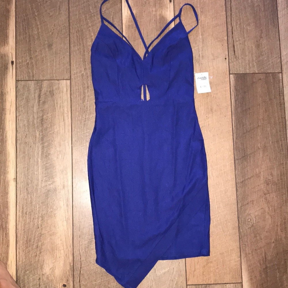 Blue body con dress, new with tags